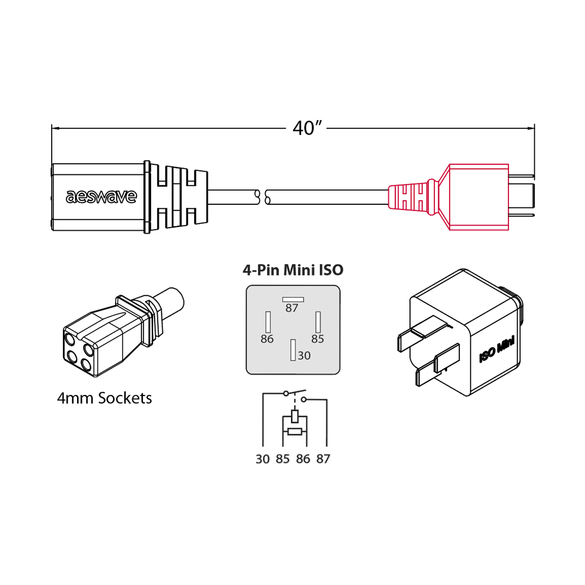 uActivate 4-Pin ISO Mini Type B Cable Specifications